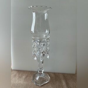 Vintage three-piece 6” tall crystal candle holder.